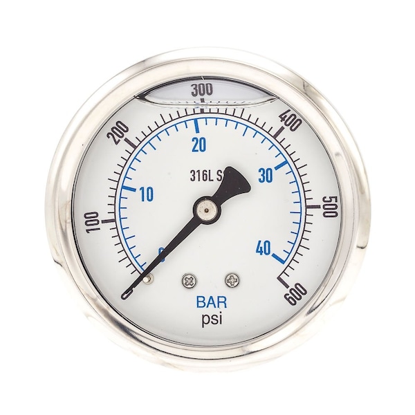 Pic Gauges 2 1/2 in Dial, 1/4 in NPT Male Center Back Location, Stainless Steel Case Material PRO-302L-254K-01 - main
